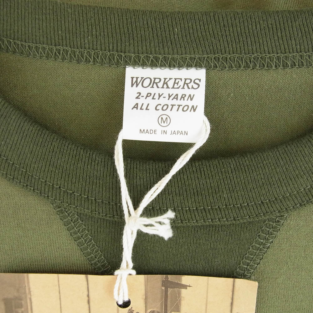 ワーカーズ 2 PLY Sweat Shirt スウェット 長袖 Tシャツ グリーン系 M【新古品】【未使用】【中古】
