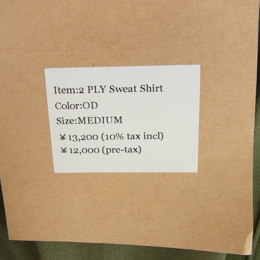 ワーカーズ 2 PLY Sweat Shirt スウェット 長袖 Tシャツ グリーン系 M【新古品】【未使用】【中古】