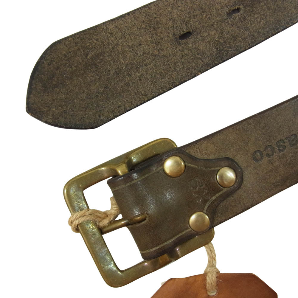VASCO ヴァスコ VS-602 LEATHER GARRISON BELT レザー ベルト ダークブラウン系 XS【極上美品】【中古】