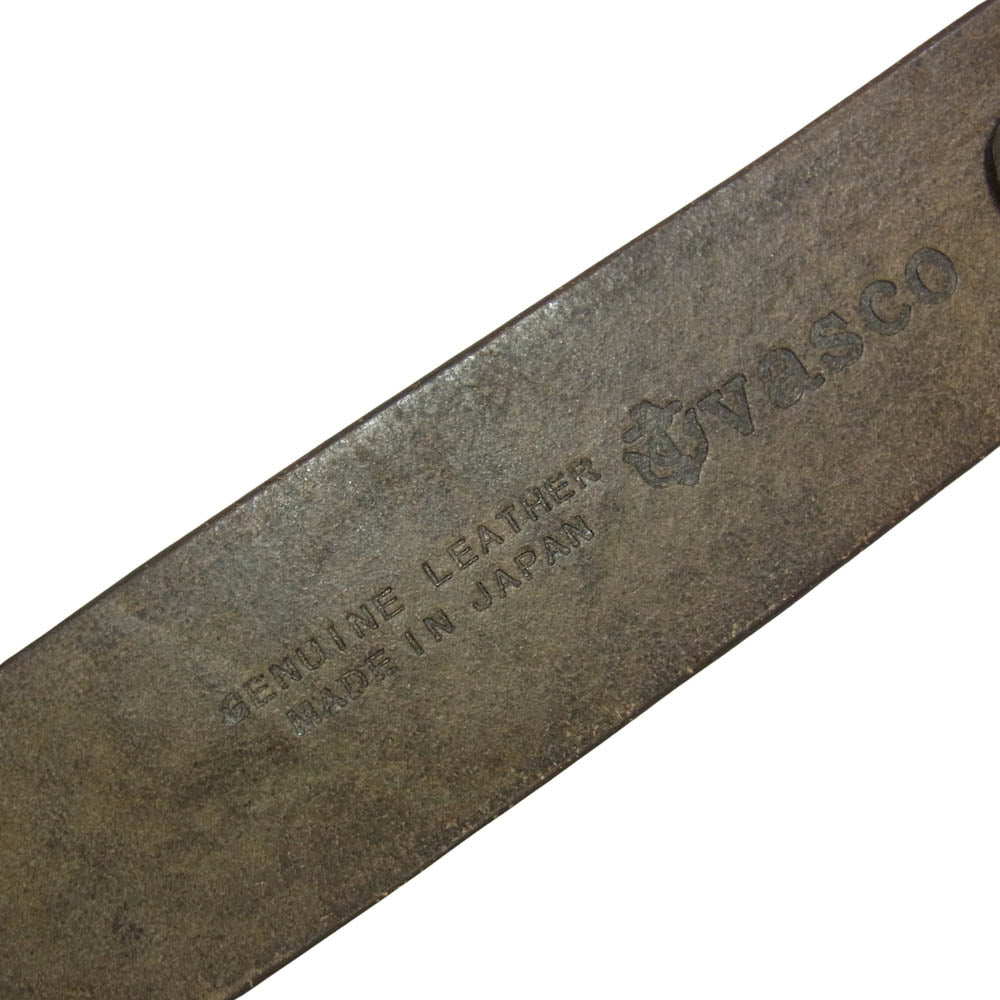 VASCO ヴァスコ VS-602 LEATHER GARRISON BELT レザー ベルト ダークブラウン系 XS【極上美品】【中古】