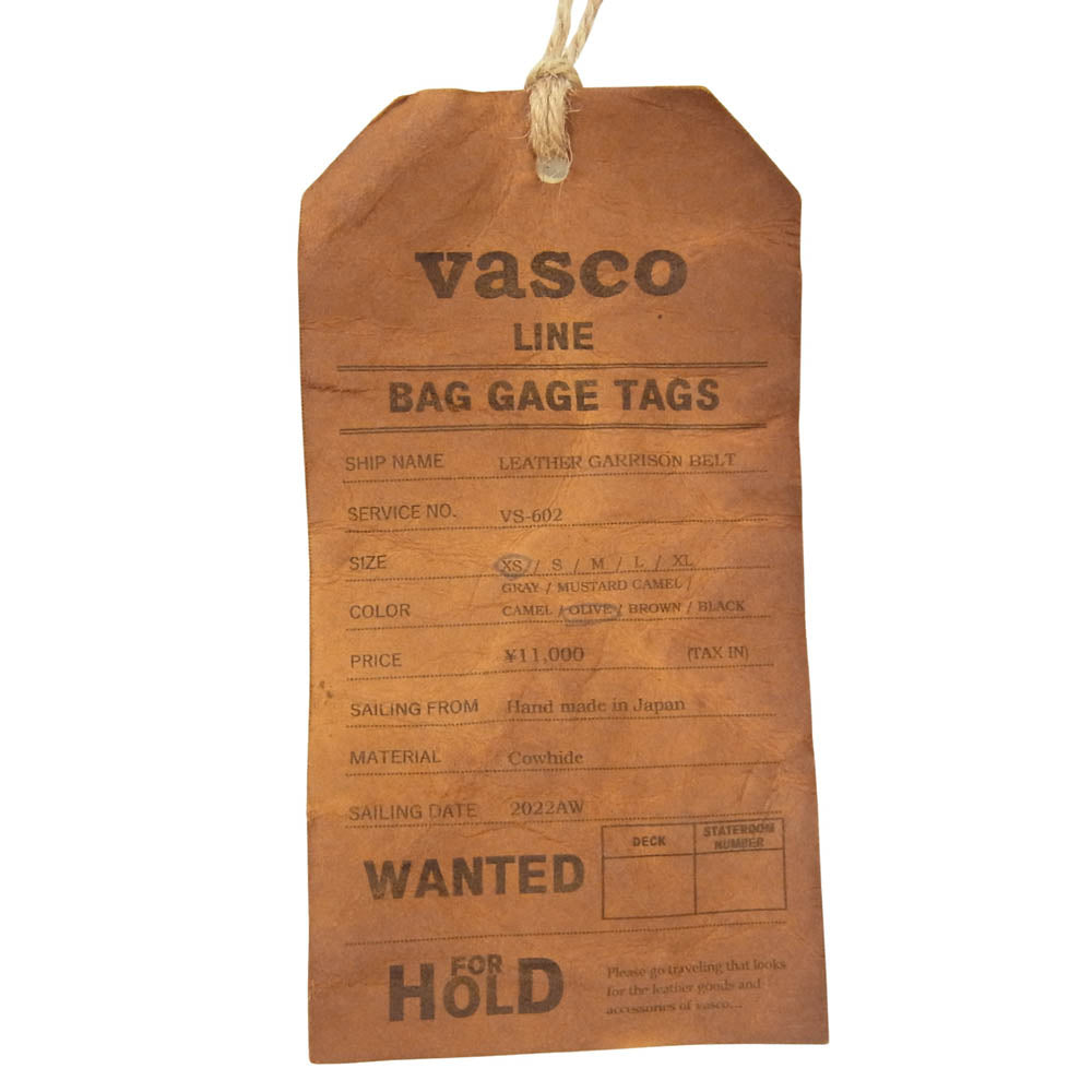 VASCO ヴァスコ VS-602 LEATHER GARRISON BELT レザー ベルト ダークブラウン系 XS【極上美品】【中古】