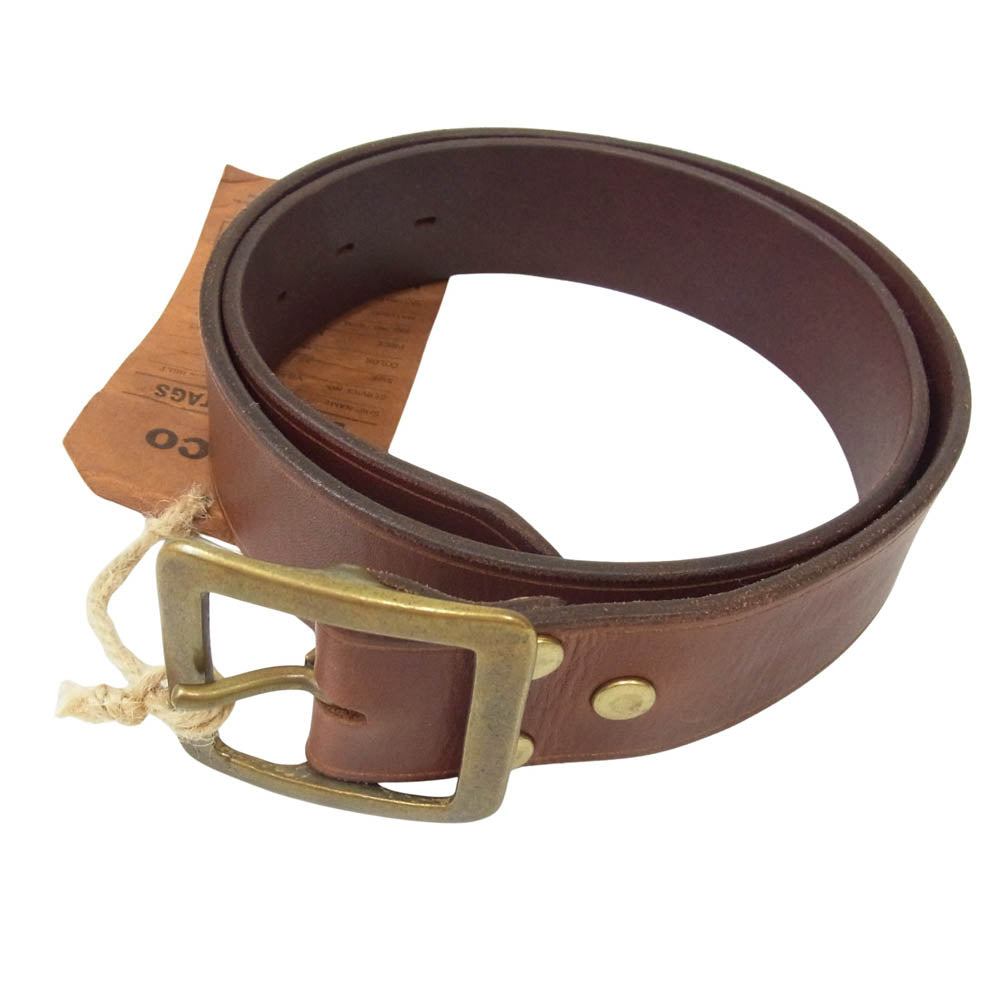 VASCO ヴァスコ VS-602 LEATHER GARRISON BELT レザー ベルト ブラウン系 S【極上美品】【中古】