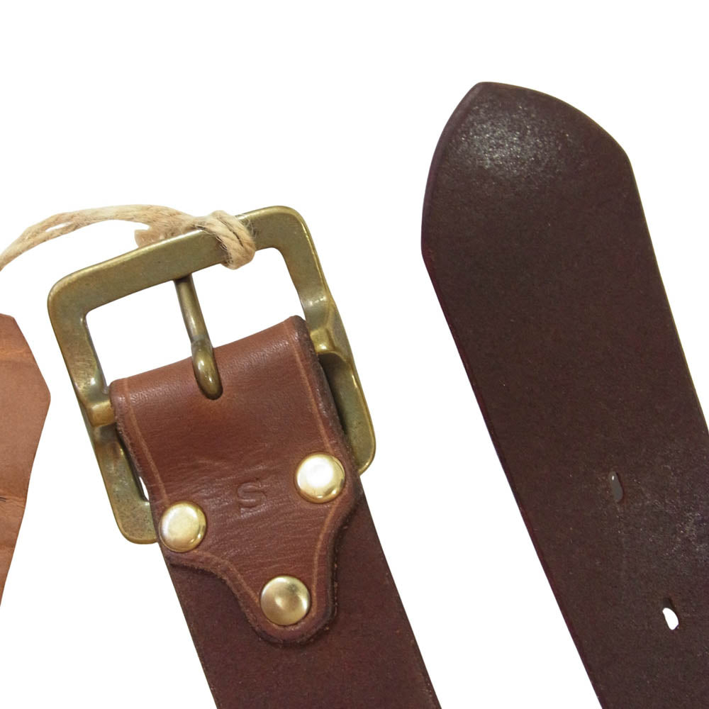 VASCO ヴァスコ VS-602 LEATHER GARRISON BELT レザー ベルト ブラウン系 S【極上美品】【中古】