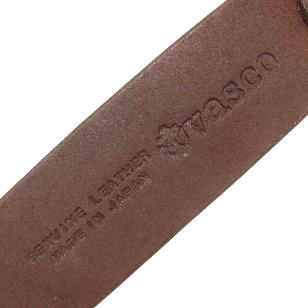 VASCO ヴァスコ VS-602 LEATHER GARRISON BELT レザー ベルト ブラウン系 S【極上美品】【中古】