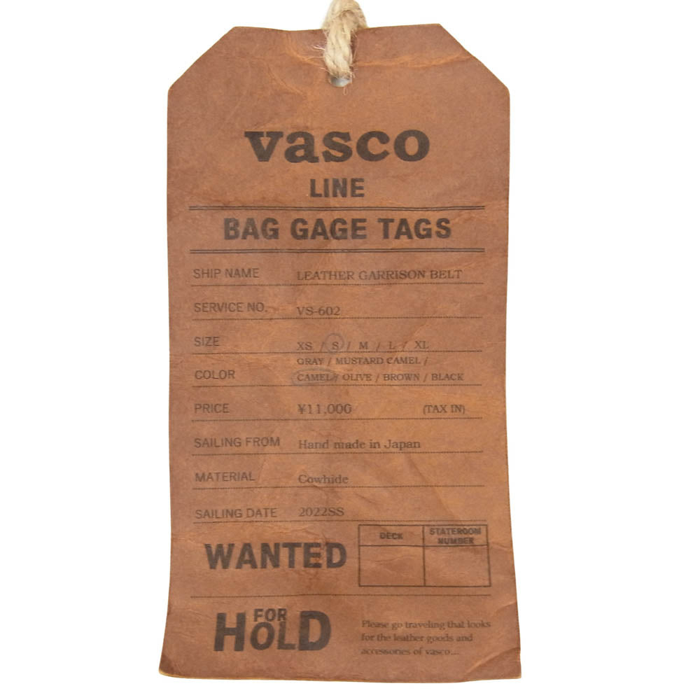VASCO ヴァスコ VS-602 LEATHER GARRISON BELT レザー ベルト ブラウン系 S【極上美品】【中古】