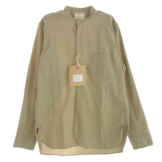ワーカーズ Band Collar Shirt バンド カラー 長袖 シャツ オリーブ系 S【新古品】【未使用】【中古】
