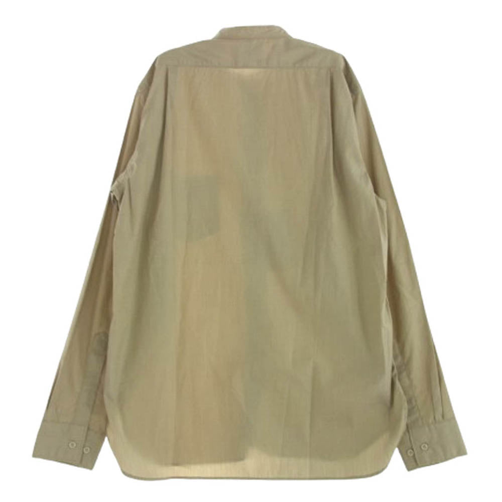 ワーカーズ Band Collar Shirt バンド カラー 長袖 シャツ オリーブ系 S【新古品】【未使用】【中古】