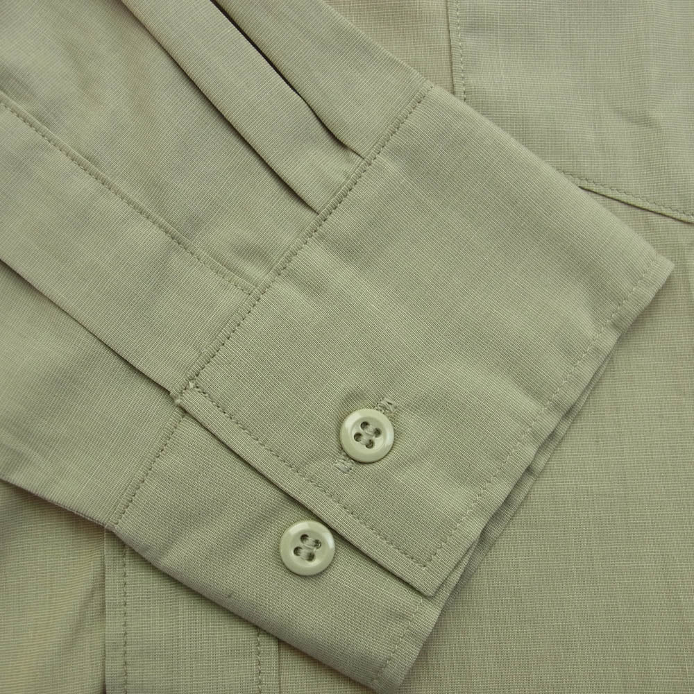 ワーカーズ Band Collar Shirt バンド カラー 長袖 シャツ オリーブ系 S【新古品】【未使用】【中古】