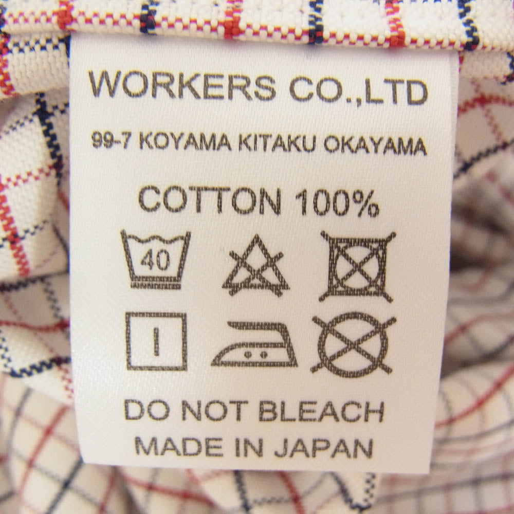 ワーカーズ Modified Wide Spread Shirt 長袖 チェック シャツ マルチカラー系 14【新古品】【未使用】【中古】
