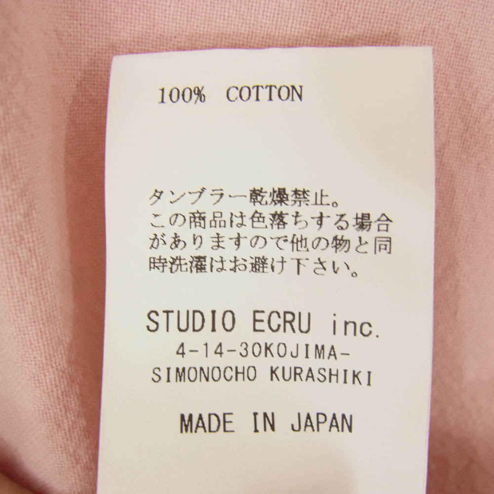 FOB ファクトリー F3464 DYED BAND COLLAR SHIRT ダイ バンドカラー シャツ ピンク系 LL【新古品】【未使用】【中古】
