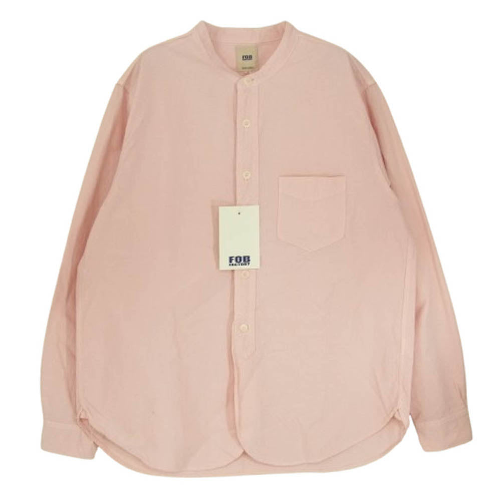 FOB ファクトリー F3464 DYED BAND COLLAR SHIRT ダイ バンドカラー シャツ ピンク系 L【極上美品】【中古】