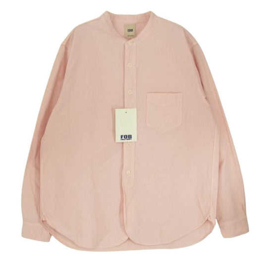 FOB ファクトリー F3464 DYED BAND COLLAR SHIRT ダイ バンドカラー シャツ ピンク系 L【極上美品】【中古】
