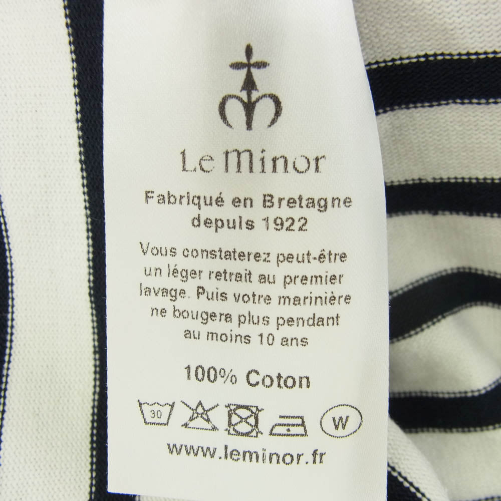 Le Minor ルミノア 61895Ｍ-1A2-T6 フランス製 ボーダー 半袖 バスクシャツ カットソー ホワイト系 6【新古品】【未使用】【中古】