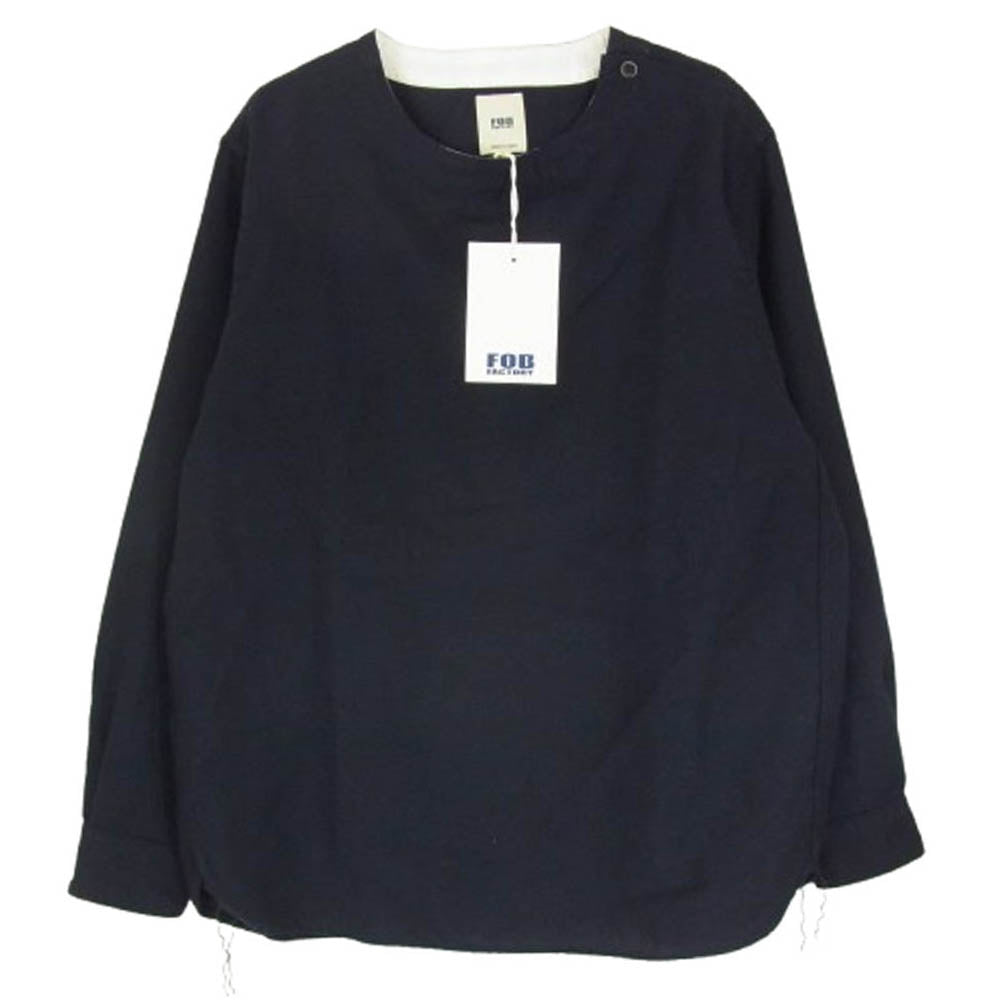 FOB ファクトリー F3483 C/W SLEEPING SHIRT コットン ウール スリーピング シャツ ネイビー系 M【新古品】【未使用】【中古】