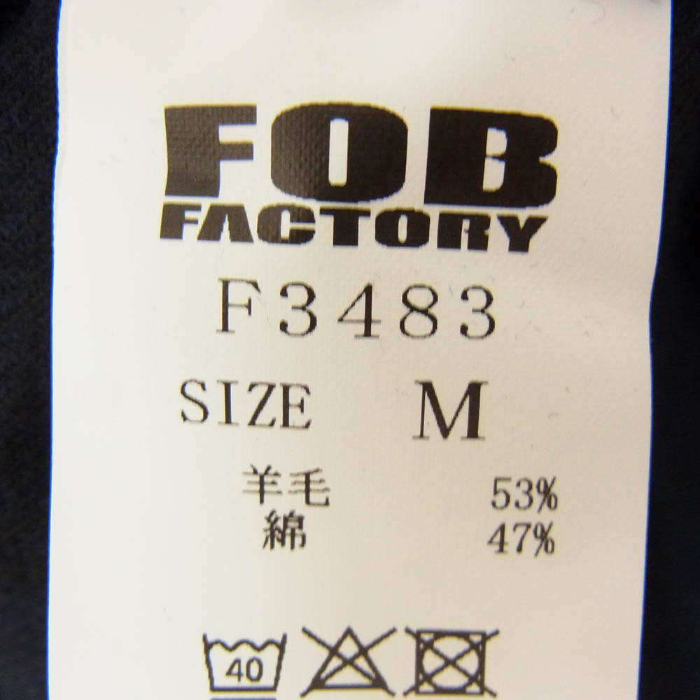FOB ファクトリー F3483 C/W SLEEPING SHIRT コットン ウール スリーピング シャツ ネイビー系 M【新古品】【未使用】【中古】