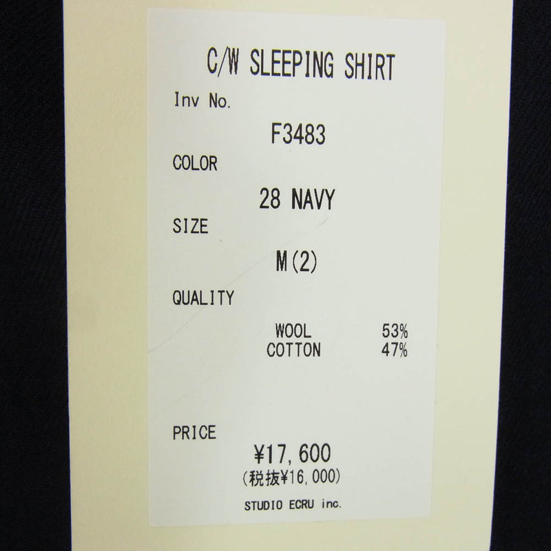 FOB ファクトリー F3483 C/W SLEEPING SHIRT コットン ウール