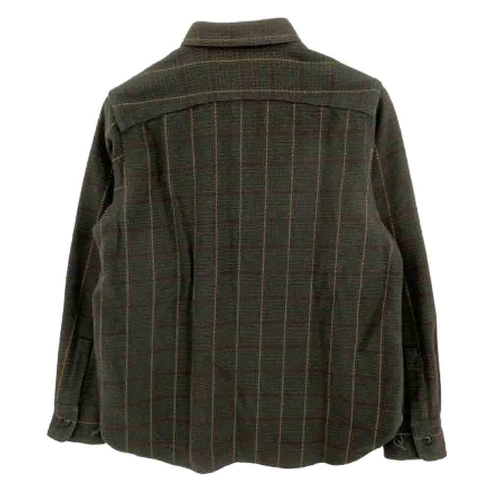 FOB ファクトリー F3504 NEL WORK SHIRT ネル ワーク シャツ グリーン系 S【新古品】【未使用】【中古】