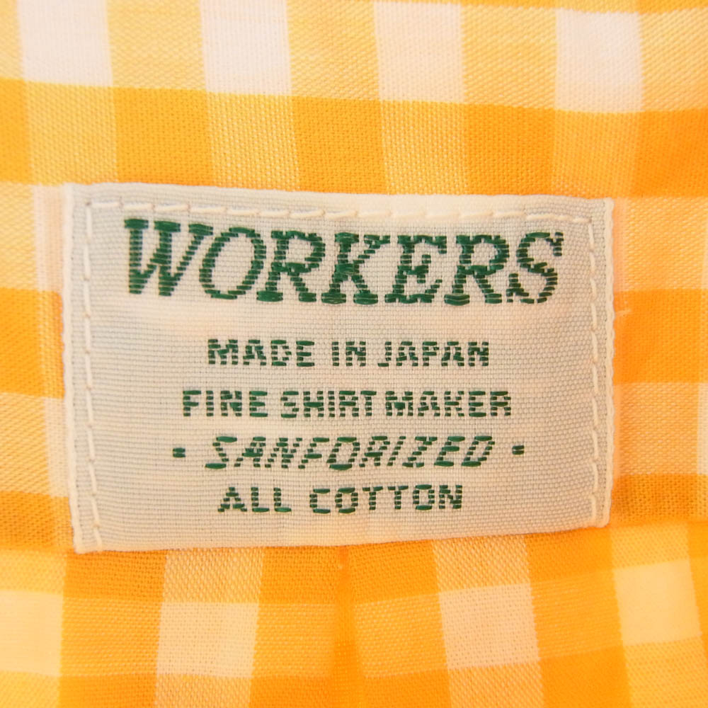 ワーカーズ Modified BD 長袖 チェック シャツ イエロー系 15【新古品】【未使用】【中古】