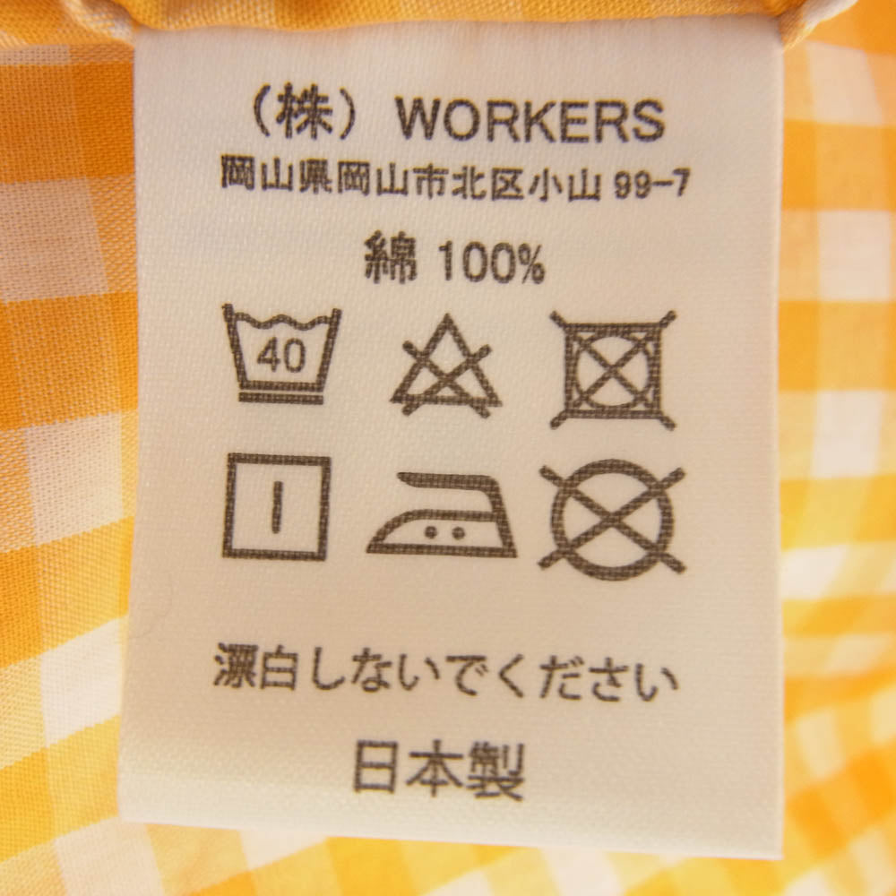 ワーカーズ Modified BD 長袖 チェック シャツ イエロー系 15【新古品】【未使用】【中古】