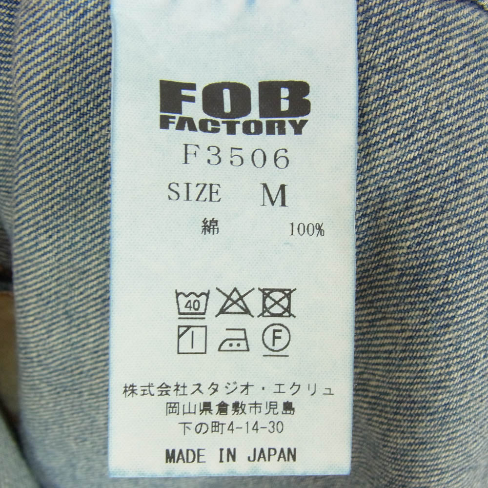 FOB ファクトリー F3506 DENIM WESTERN SHIRT デニム ウエスタン シャツ インディゴブルー系 M【新古品】【未使用】【中古】