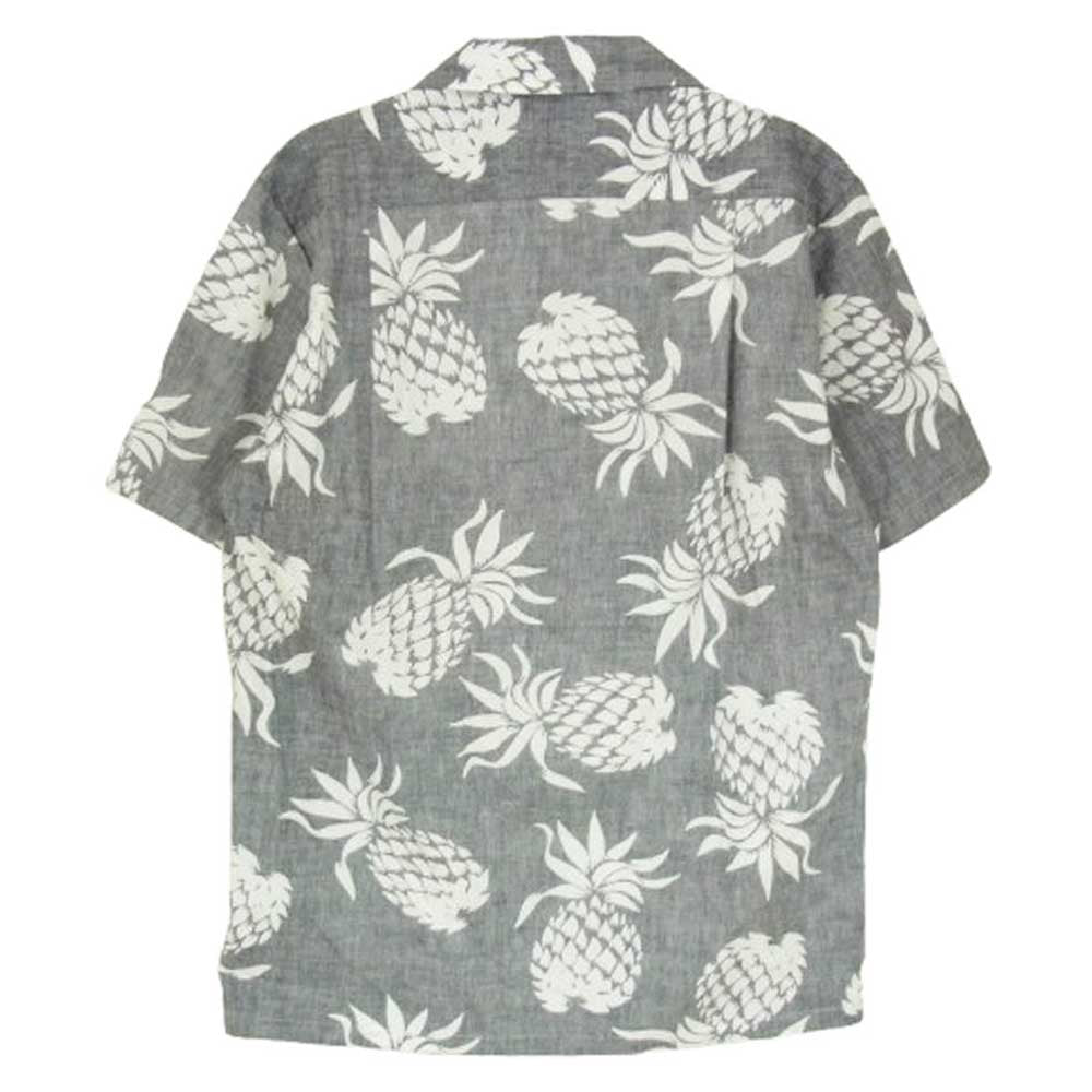 ロバートJクランシー リミテッド パイナップル アロハ シャツ グレー ブラック系 S【新古品】【未使用】【中古】