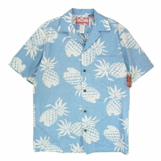 ロバートJクランシー リミテッド パイナップル アロハ シャツ ブルー系 S【新古品】【未使用】【中古】