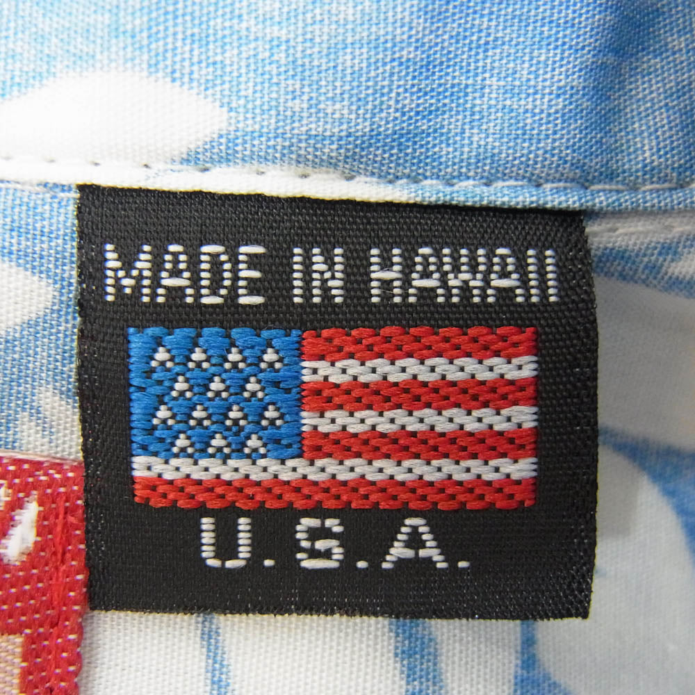 ロバートJクランシー リミテッド パイナップル アロハ シャツ ブルー系 S【新古品】【未使用】【中古】