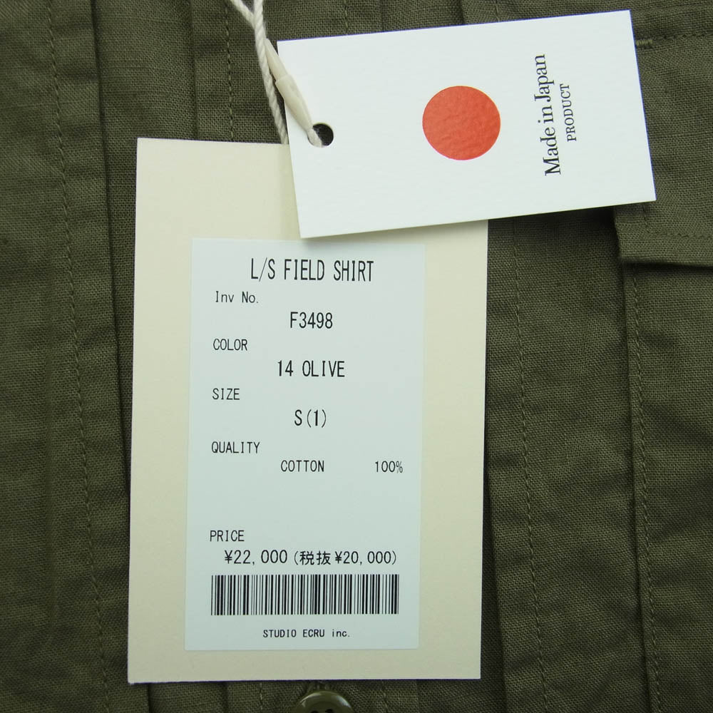 FOB ファクトリー F3498 L/S FIELD SHIRT フィールド ロングスリーブ シャツ カーキ系 S【新古品】【未使用】【中古】