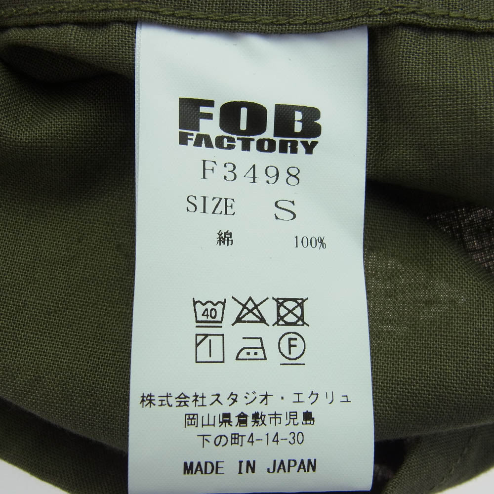 FOB ファクトリー F3498 L/S FIELD SHIRT フィールド ロングスリーブ シャツ カーキ系 S【新古品】【未使用】【中古】