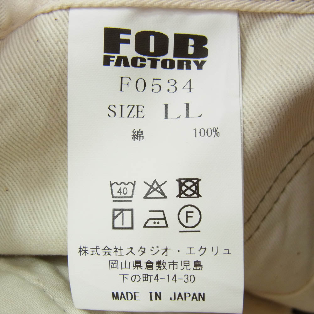 FOB ファクトリー F0534 M-65 FIELD CARGO PANTS フィールド カーゴ パンツ カーキ系 LL【新古品】【未使用】【中古】