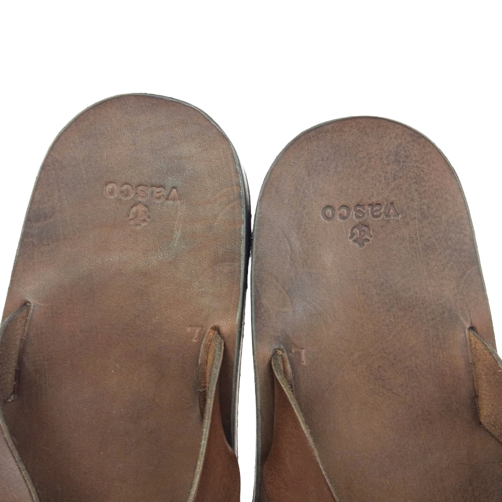 VASCO ヴァスコ VS-101L LEATHER SANDAL レザー サンダル ブラウン系 L【極上美品】【中古】