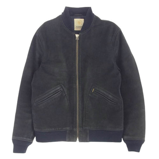STANDARD CALIFORNIA スタンダードカリフォルニア Nubuck Leather Jacket カウハイド ヌバック レザー ジャケット ブラック系 ネイビー系 M【中古】