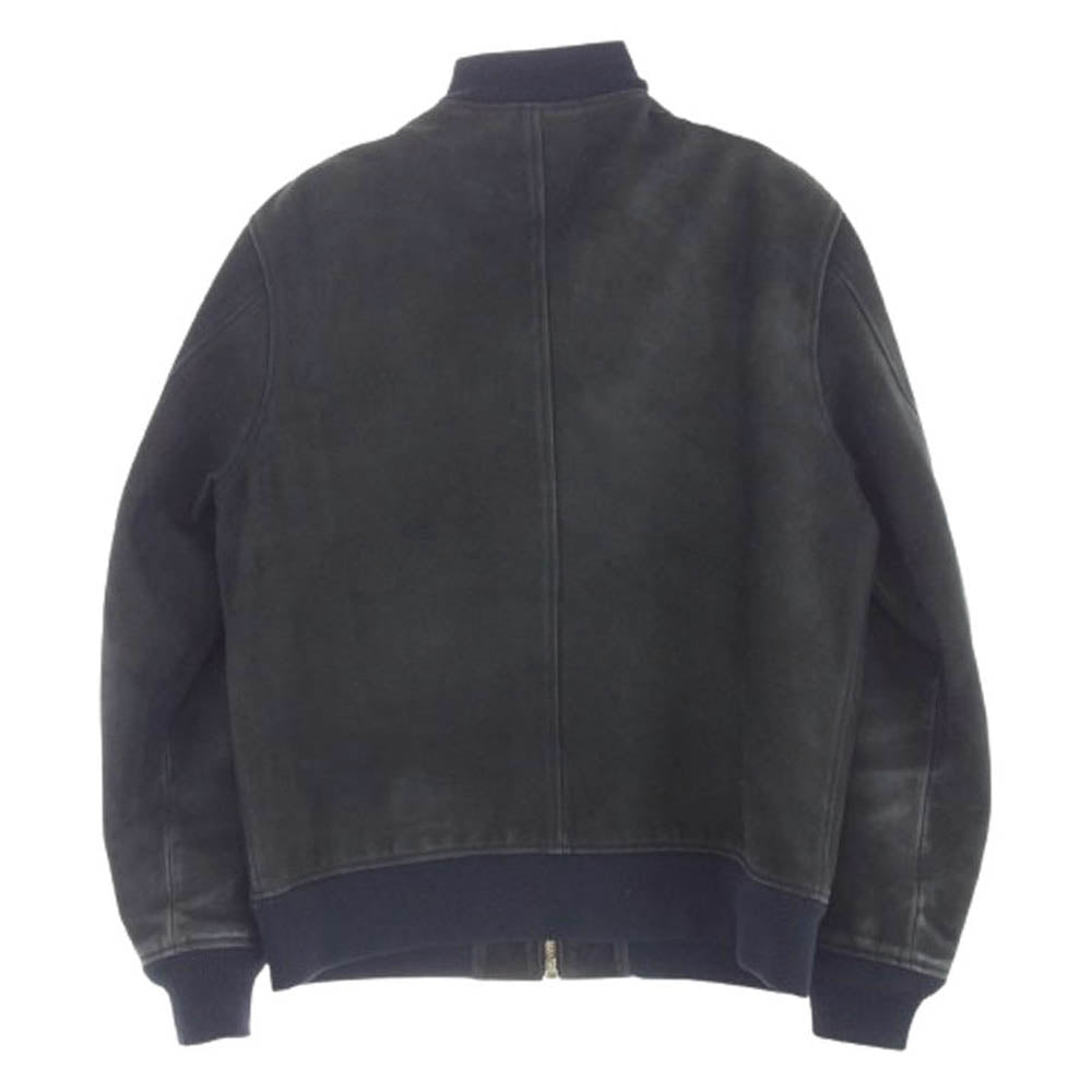 STANDARD CALIFORNIA スタンダードカリフォルニア Nubuck Leather Jacket カウハイド ヌバック レザー ジャケット ブラック系 ネイビー系 M【中古】