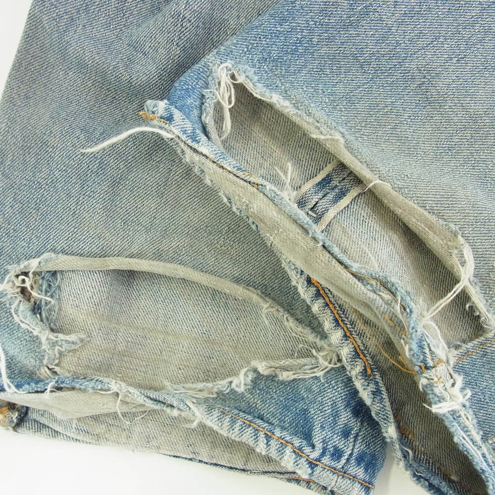 Levi's リーバイス ヴィンテージ 501 66前期 ボタン裏刻印6 不均等V 並行ステッチ デニムパンツ インディゴブルー系【中古】