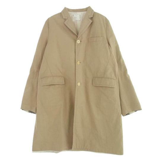 Sacai サカイ 18AW 18-01530M ステッチデザイン チェスター コート ベージュ系 3【中古】