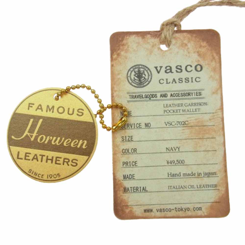 VASCO ヴァスコ VSC-702C HORWEEN  LEATHER GARRISON POCKET WALLET ホーウィンシェル コードバン レザー ポケット ウォレット 財布 ネイビー系【中古】