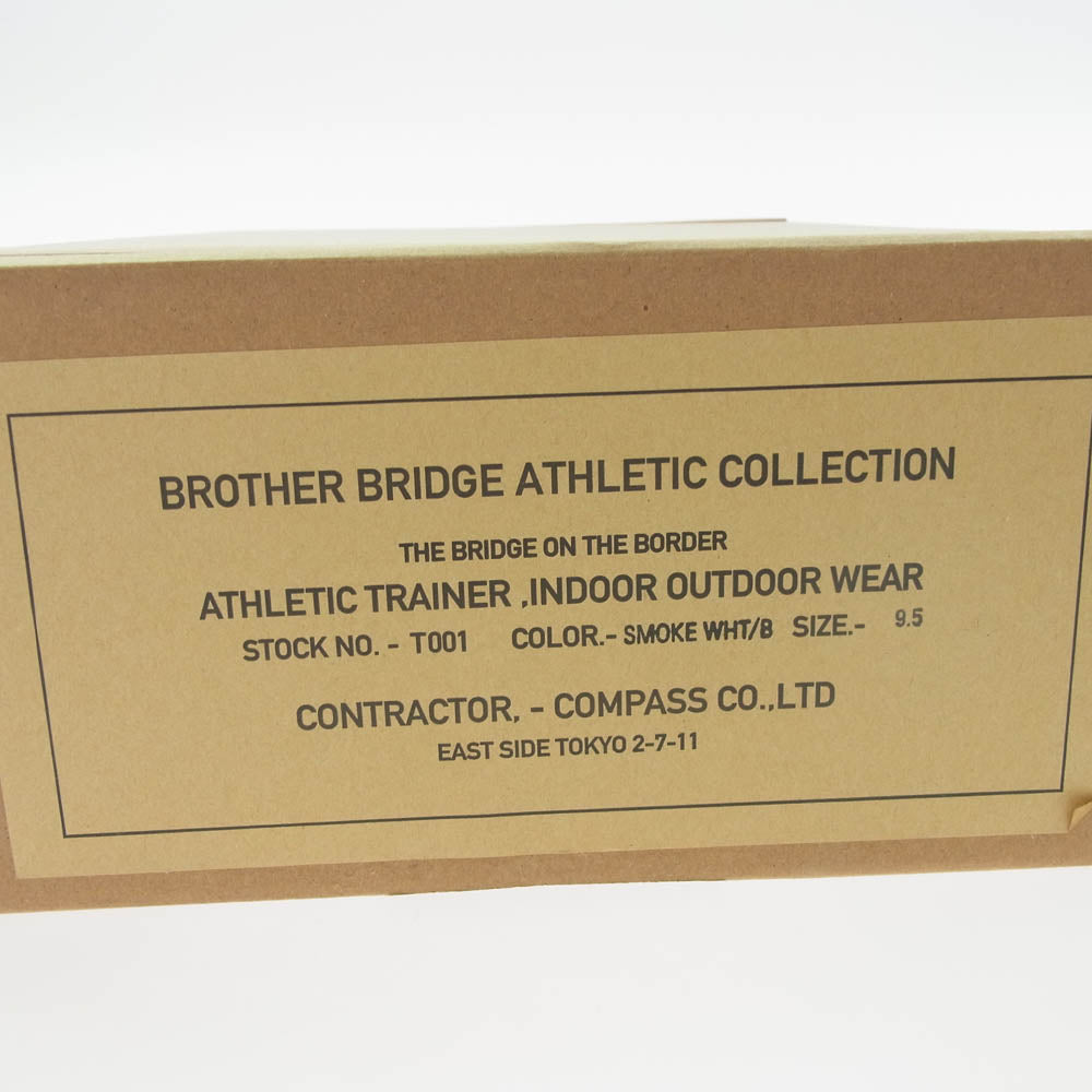 ブラザーブリッジ PETERS SMOKE WHT/B スニーカーソール スエード ローファートレーナー シューズ ホワイト系 9.5【極上美品】【中古】