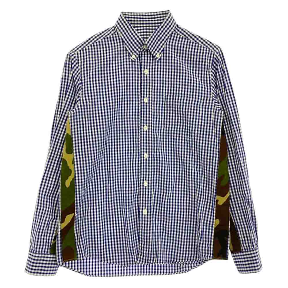 SOPHNET. ソフネット 17SS SOPH-170026 カモフラ ボタンダウン ギンガム チェック 長袖 シャツ ブルー系 M【中古】