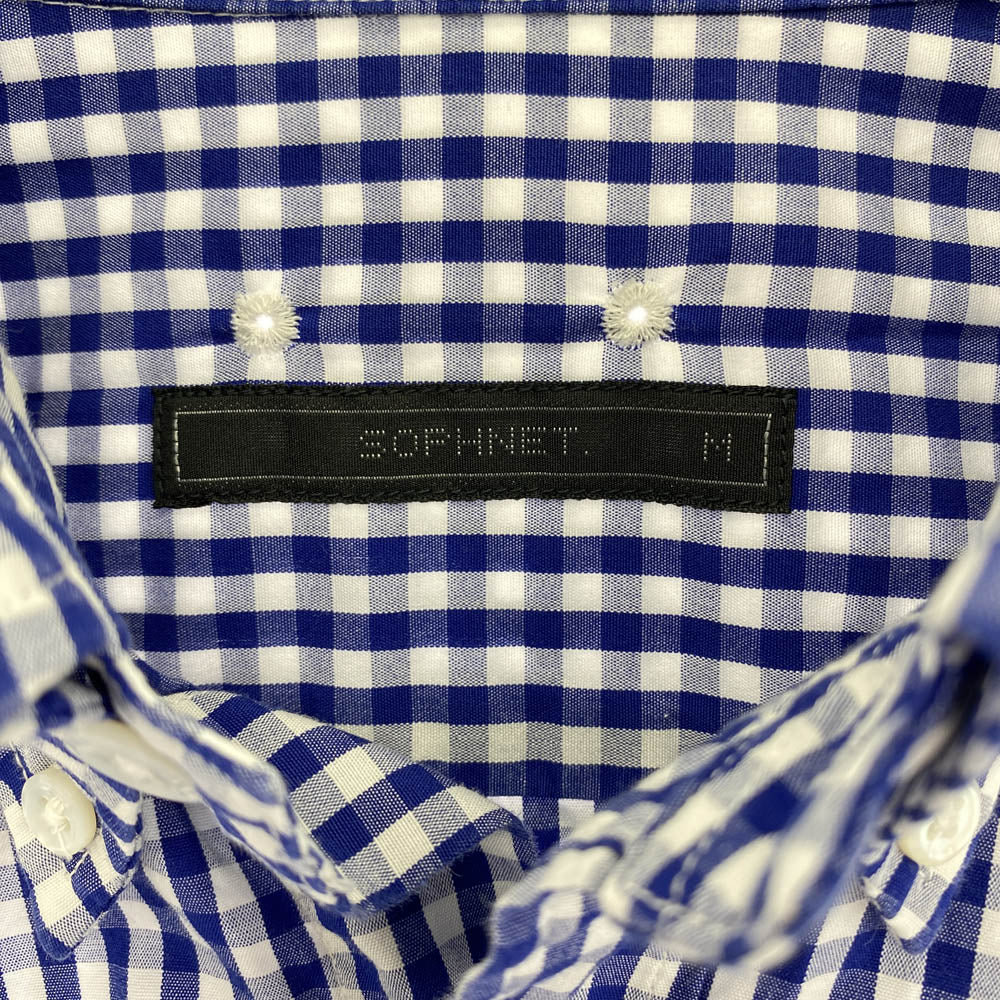 SOPHNET. ソフネット 17SS SOPH-170026 カモフラ ボタンダウン ギンガム チェック 長袖 シャツ ブルー系 M【中古】