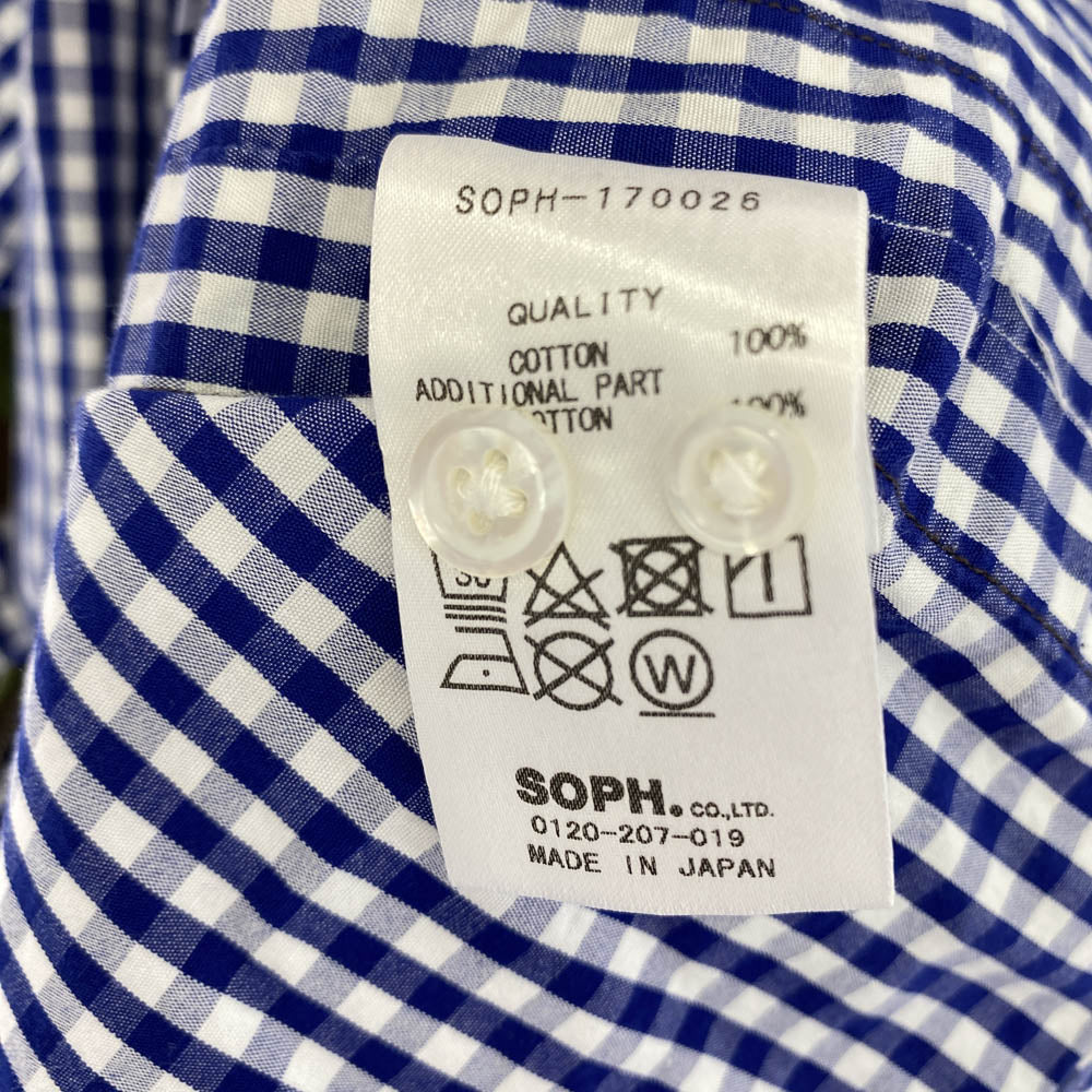 SOPHNET. ソフネット 17SS SOPH-170026 カモフラ ボタンダウン ギンガム チェック 長袖 シャツ ブルー系 M【中古】
