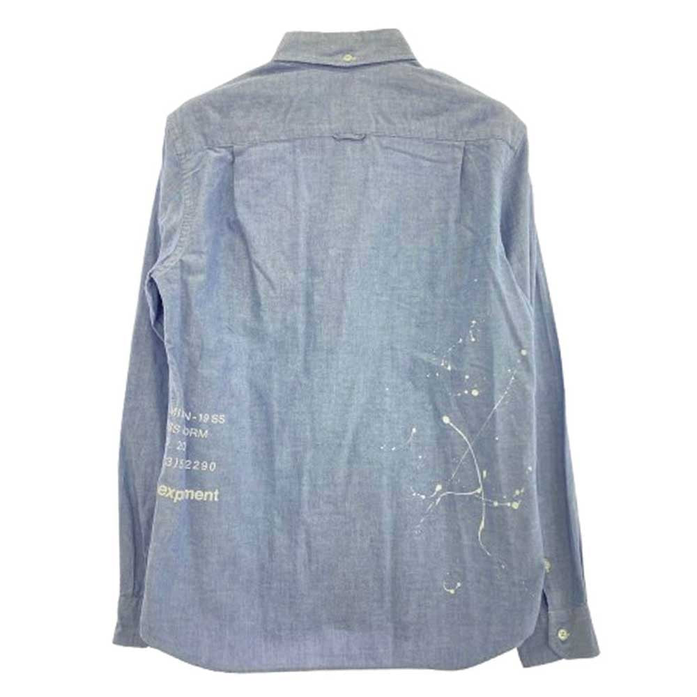 uniform experiment ユニフォームエクスペリメント 19SS UE-190025 DRIPPING B.D SHIRT ドリッピング ボタンダウン 長袖 シャツ インディゴブルー系 2【中古】