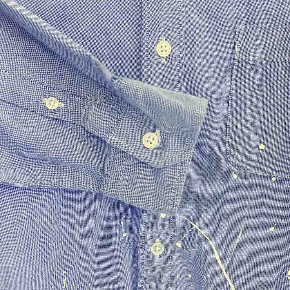 uniform experiment ユニフォームエクスペリメント 19SS UE-190025 DRIPPING B.D SHIRT ドリッピング ボタンダウン 長袖 シャツ インディゴブルー系 2【中古】
