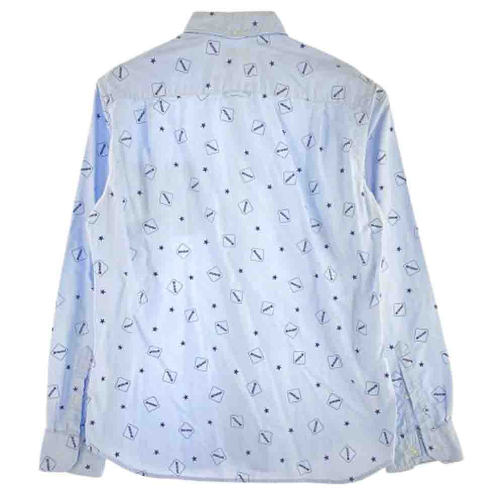 F.C.R.B. エフシーアールビー 13SS FCRB-130008 EMBLEM PRINT SHIRT エンブレム スター プリント 長袖 シャツ ライトブルー系 M【中古】