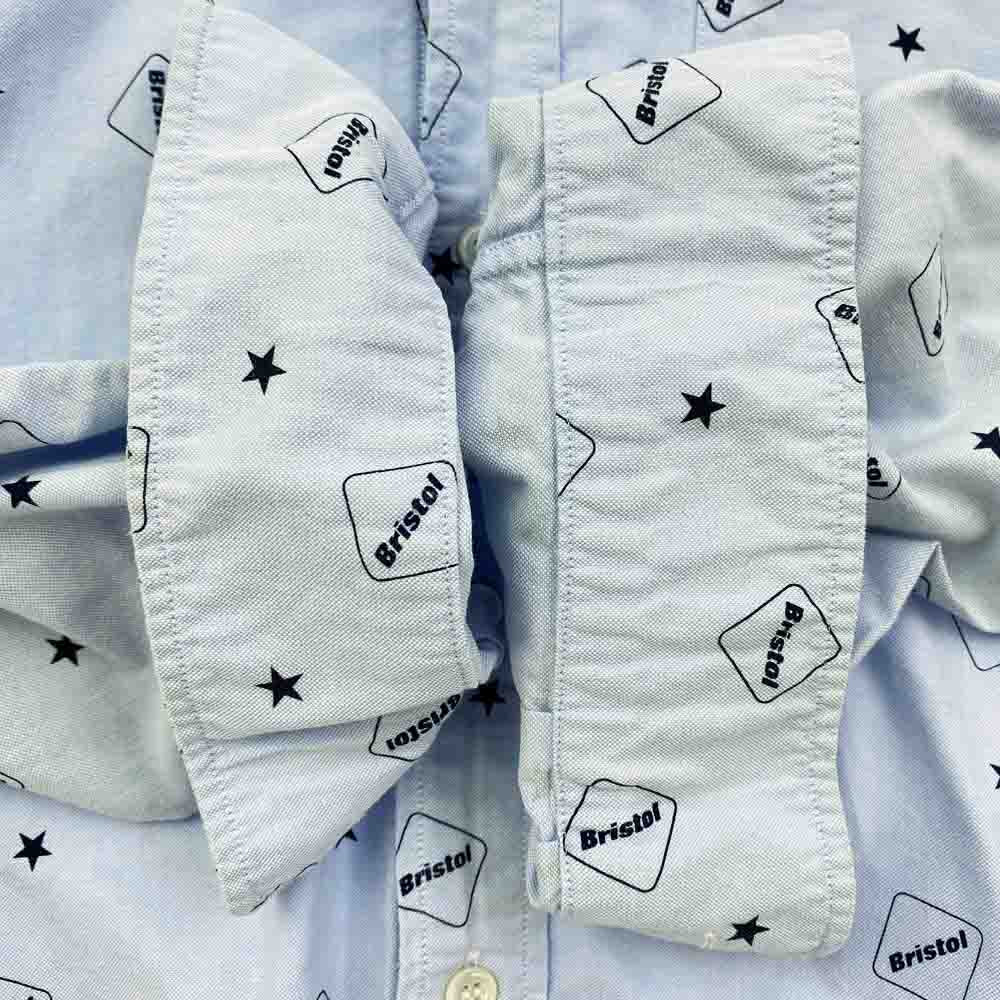 F.C.R.B. エフシーアールビー 13SS FCRB-130008 EMBLEM PRINT SHIRT エンブレム スター プリント 長袖 シャツ ライトブルー系 M【中古】