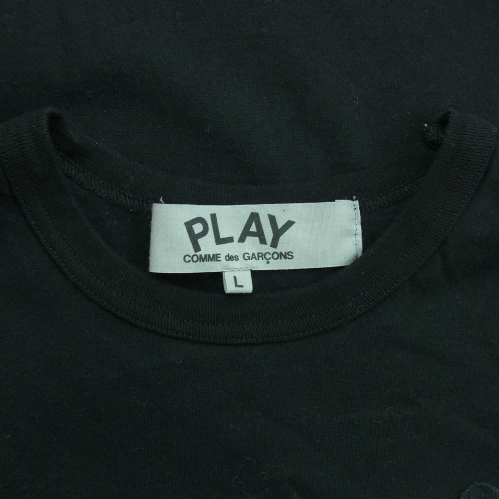COMME des GARCONS コムデギャルソン YZ-T072 PLAY プレイ ハートワッペン 長袖 Tシャツ ブラック系 L【中古】