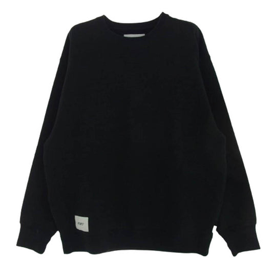 WTAPS ダブルタップス 23AW 232ATDT-CSM19 OBJ 01 SWEATER COTTON.BEAK バックプリント パッチ クルーネック スウェット ブラック系 3【中古】