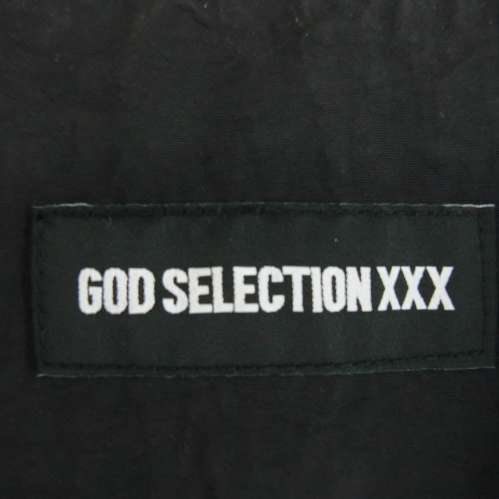 GOD SELECTION XXX ゴッドセレクション バックロゴ プリント ハーフジップ ナイロン プルオーバー ジャケット ブラック系 XL【中古】