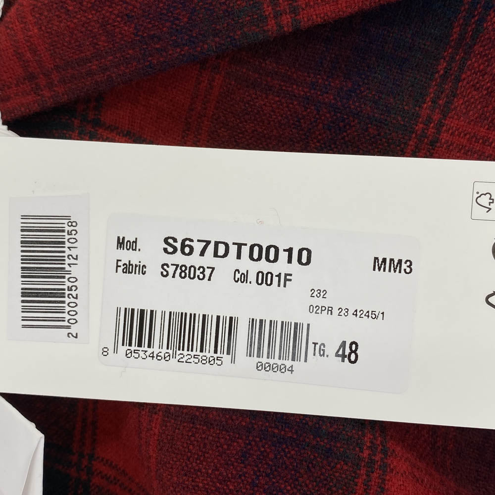 MAISON MARGIELA メゾンマルジェラ 23AW S67DT0010 × PENDLETON ペンドルトン 四つタグ オーバーサイズ チェック オープンカラー 長袖 シャツ レッド系 48【新古品】【未使用】【中古】