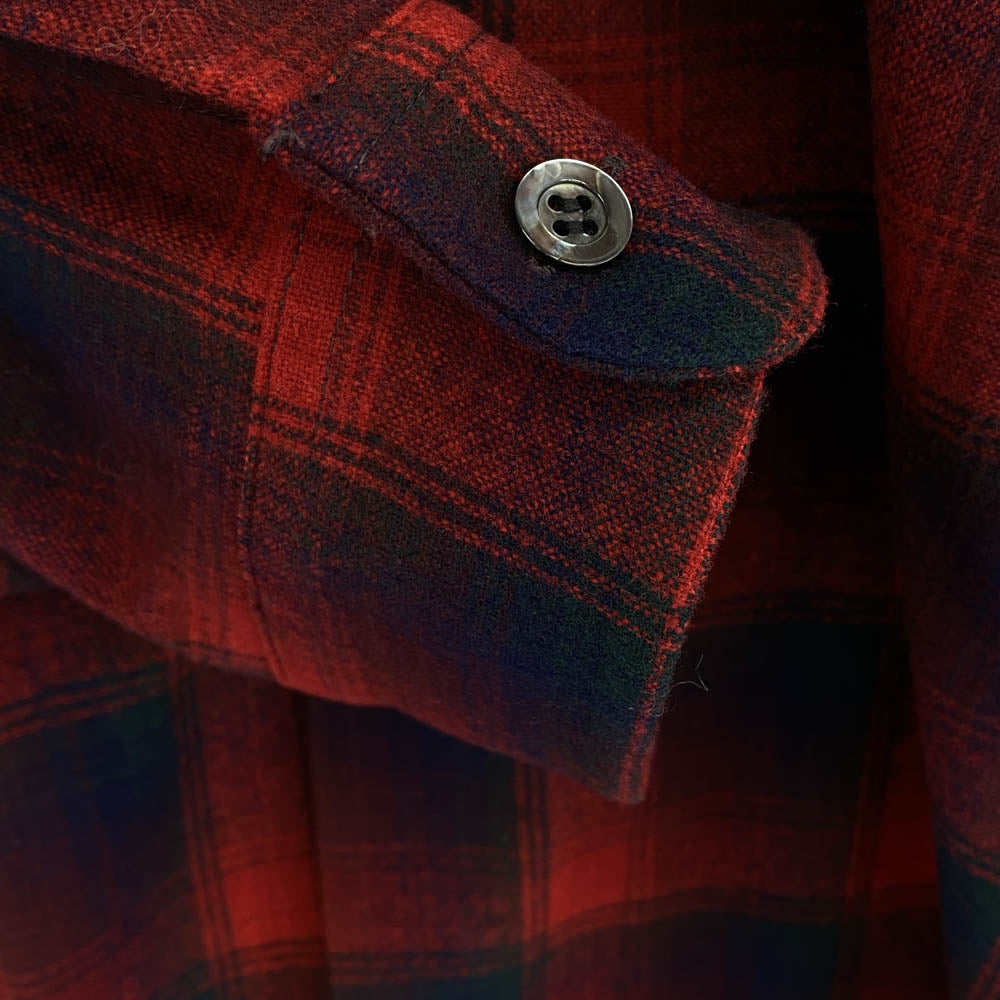 MAISON MARGIELA メゾンマルジェラ 23AW S67DT0010 × PENDLETON ペンドルトン 四つタグ オーバーサイズ チェック オープンカラー 長袖 シャツ レッド系 48【新古品】【未使用】【中古】