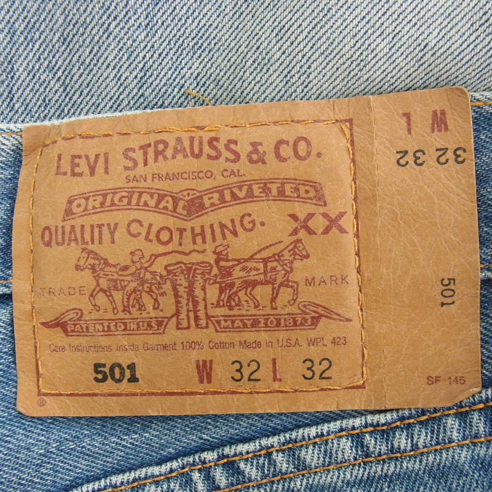 Levi's リーバイス USA製 90s 501 ボタン裏刻印501 デニム パンツ インディゴブルー系 W32【中古】